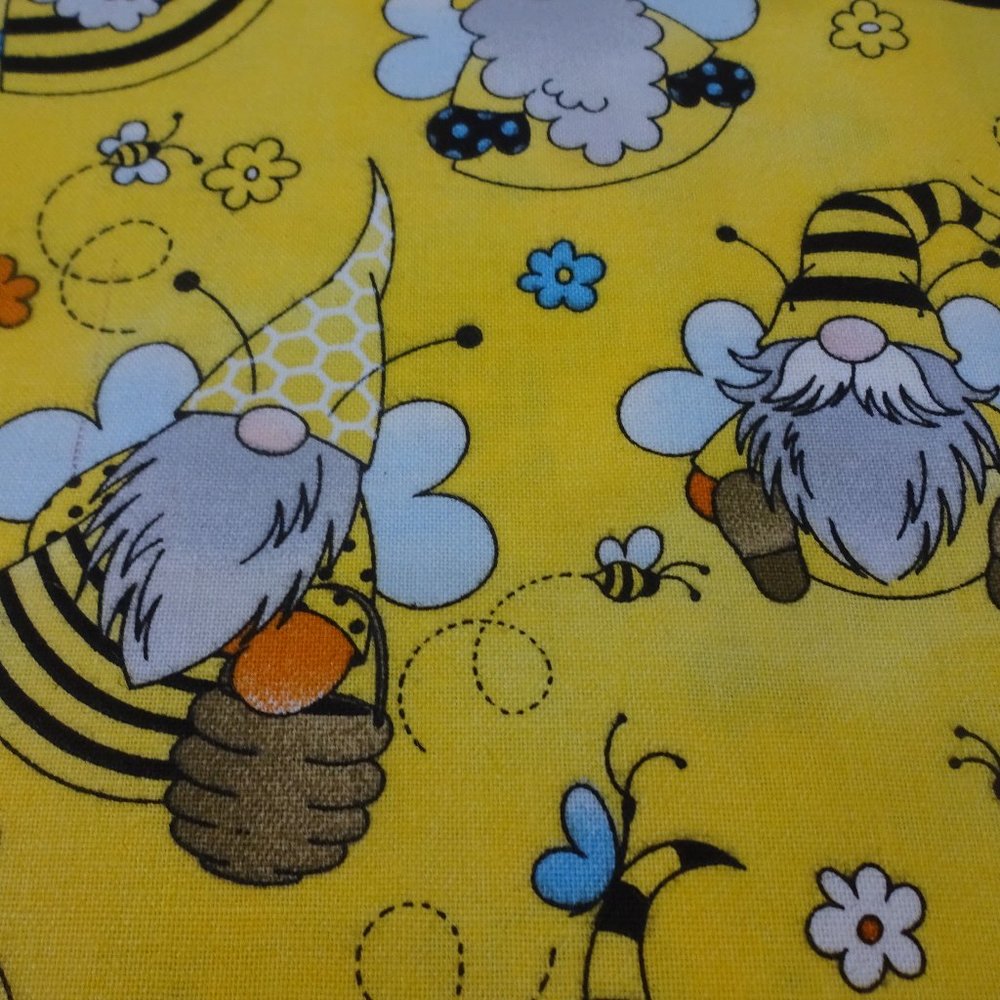 Darling "HONEY BEE GNOMES" Handmade Cotton Pillowcase